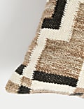 Coussin en laine mélangée à motif géométrique
