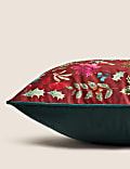 Velvet Nutcracker Embellished Cushion