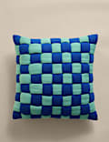 Pure Cotton Basketweave Quilted Cushion