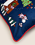 Percy Pig&trade; Velvet Christmas Cushion