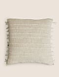 Cotton Rich Striped Tasselled Cushion