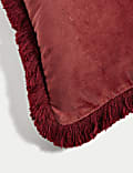 Pure Cotton Velvet Fringed Cushion