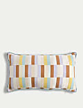 Pure Cotton Geometric Bolster Cushion