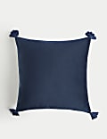Velvet Floral Tasselled Cushion