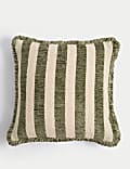 Chenille Striped Fringed Cushion