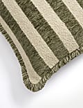 Chenille Striped Fringed Cushion