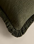 Pure Cotton Textured Fringe Cushion
