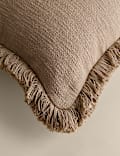 Pure Cotton Textured Fringe Cushion