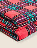 Selimut Sofa Fleece Borg Motif Kotak
