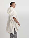 Ribbed Fleece Hooded Blanket