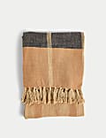 Pure Cotton Woven Geometric Checked Throw