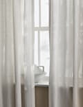 Rideaux transparent en lin avec patte