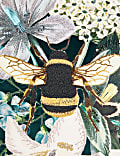 Velvet Bee Embroidered Cushion