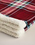 Borg Fleece Checked Throw