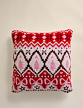 Knitted Christmas Fair Isle Cushion