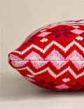 Knitted Christmas Fair Isle Cushion