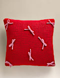 Knitted Bow Cushion