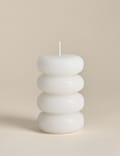 Retro Button Bobble Pillar Candle
