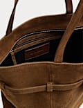 Suede Belted Tote Bag