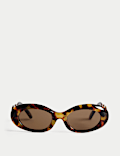 Bevelled Oval Sunglasses