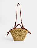 Straw Woven Mini Basket Shoulder Bag