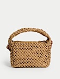 Straw Woven Top Handle Cross Body Bag