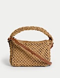 Straw Woven Top Handle Cross Body Bag
