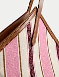 Canvas Striped Tote Bag