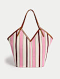 Canvas Striped Tote Bag