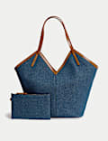 Canvas Striped Tote Bag