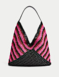 Straw Striped Shoulder Bag