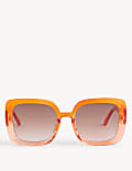 Oversized zonnebril met rechthoekig montuur