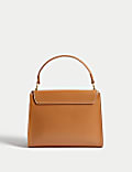 Faux Leather Top Handle Tote Bag