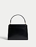 Faux Leather Top Handle Tote Bag