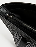 Faux Leather Woven Tote Shopper
