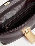 Faux Leather Puffy Baguette Bag