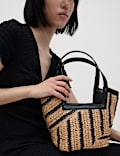 Straw Drawstring Tote Bag