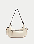 Faux Leather Utility Shoulder Bag