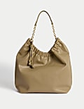 Faux Leather Chain Strap Shoulder Bag