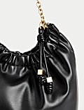 Faux Leather Chain Strap Shoulder Bag