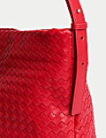 Faux Leather Woven Shoulder Strap