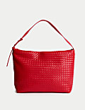 Faux Leather Woven Shoulder Strap