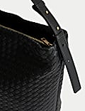 Faux Leather Woven Shoulder Strap