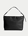 Faux Leather Woven Shoulder Strap