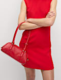 Faux Leather Bowler Bag