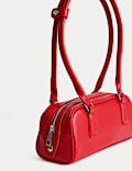 Faux Leather Bowler Bag