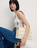 Pure Cotton Striped Cross Body Bag