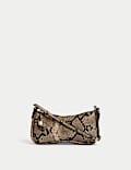 Faux Leather Clean Baguette Bag