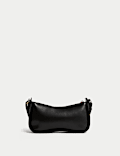Faux Leather Clean Baguette Bag