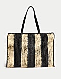 Straw Striped Tote Bag